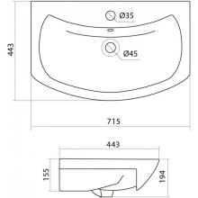 Комплект мебели белый глянец 71,5 см Onika Балтика 107026 + 1WH207776 + 206704