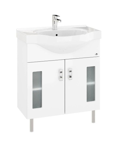 Комплект мебели белый глянец 70 см Onika Кристалл 107024 + UM-ERI70/1 + 206706