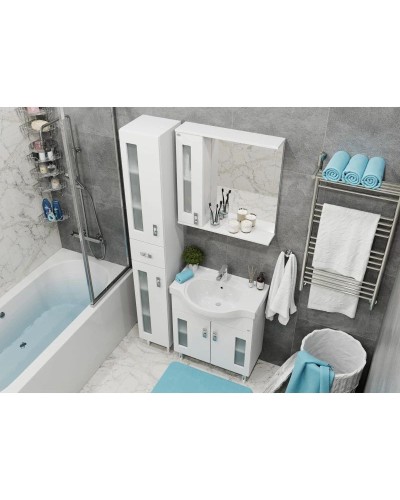 Комплект мебели белый глянец 70 см Onika Кристалл 107024 + UM-ERI70/1 + 206705