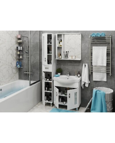 Комплект мебели белый глянец 70 см Onika Кристалл 107024 + UM-ERI70/1 + 206705