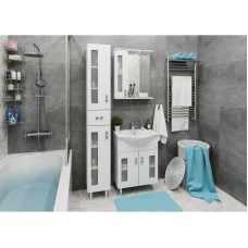 Комплект мебели белый глянец 66 см Onika Кристалл 106545 + 1WH109651 + 206705