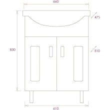 Комплект мебели белый глянец 66 см Onika Кристалл 106545 + 1WH109651 + 206705
