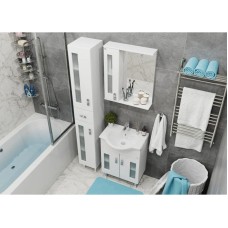 Комплект мебели белый глянец 66 см Onika Кристалл 106545 + 1WH109651 + 206705