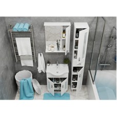 Комплект мебели белый глянец 66 см Onika Кристалл 106545 + 1WH109651 + 206706