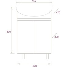 Комплект мебели дуб сонома/серый матовый 61,5 см Onika Милтон 106147 + 4620008192772 + 206070