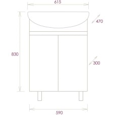 Комплект мебели дуб сонома/серый матовый 61,5 см Onika Милтон 106147 + 4620008192772 + 206070