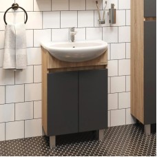 Комплект мебели дуб сонома/серый матовый 61,5 см Onika Милтон 106147 + 4620008192772 + 206070