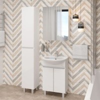 Комплект мебели белый глянец 61,5 см Onika Милтон 106146 + 4620008192772 + 205843