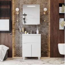 Комплект мебели белый глянец 60 см Onika Стрим 106144 + UM-COM60/1 + 206064