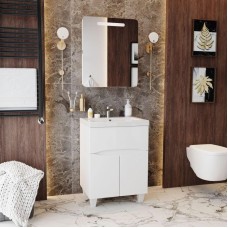 Комплект мебели белый глянец 60 см Onika Стрим 106144 + UM-COM60/1 + 206064