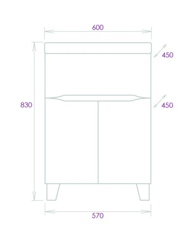 Комплект мебели белый глянец 60 см Onika Стрим 106144 + UM-COM60/1 + 206064