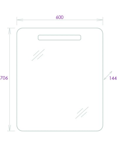 Комплект мебели белый глянец 60 см Onika Стрим 106144 + UM-COM60/1 + 206064