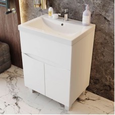 Комплект мебели белый глянец 60 см Onika Стрим 106144 + UM-COM60/1 + 206064