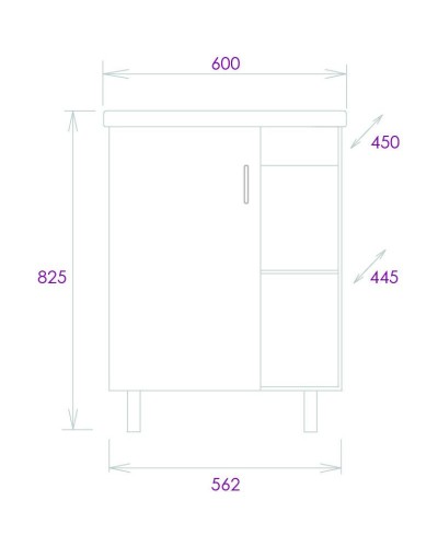 Комплект мебели дуб сонома/белый матовый 60 см Onika Легран 106140 + UM-COM60/1 + 206070