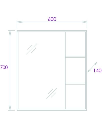 Комплект мебели дуб сонома/белый матовый 60 см Onika Легран 106140 + UM-COM60/1 + 206070