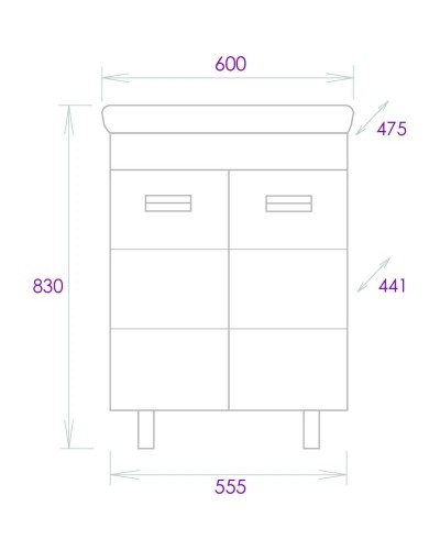 Комплект мебели белый глянец 60 см Onika Балтика 106139 + 1WH302082 + 205846