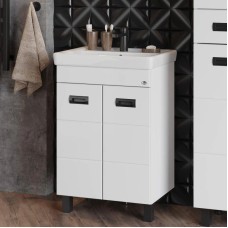 Комплект мебели белый глянец 60 см Onika Балтика 106139 + 1WH302082 + 205846