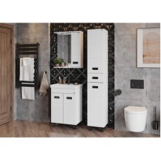 Комплект мебели белый глянец 60 см Onika Балтика 106139 + 1WH302082 + 205846