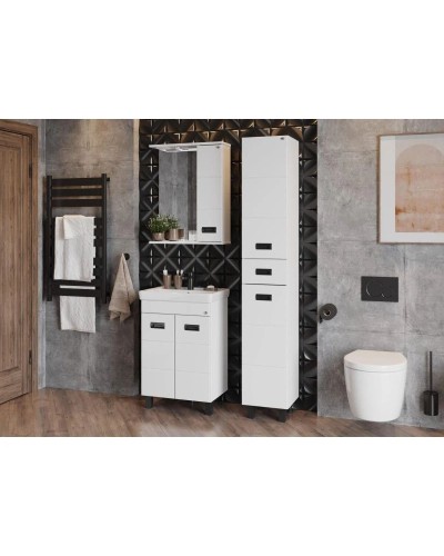 Комплект мебели белый глянец 60 см Onika Балтика 106139 + 1WH302082 + 205846