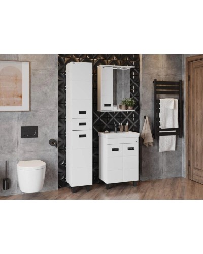 Комплект мебели белый глянец 60 см Onika Балтика 106139 + 1WH302082 + 205848