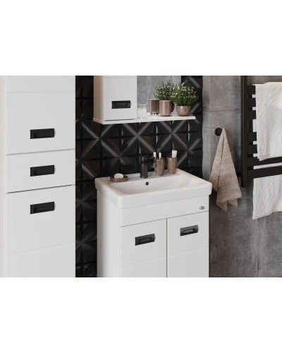 Комплект мебели белый глянец 60 см Onika Балтика 106139 + 1WH302082 + 205848