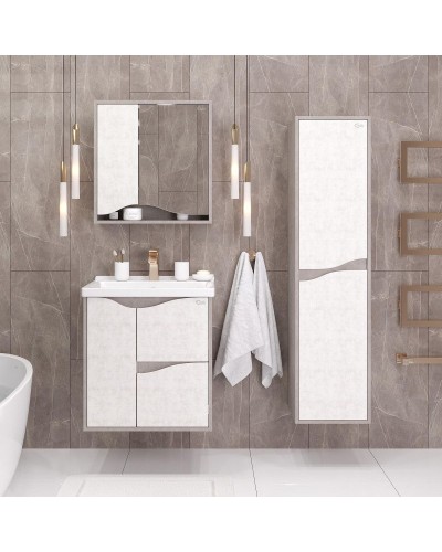 Комплект мебели светлый камень/бетон крем 60 см Onika Брендон 106138 + 1WH302421 + 206084