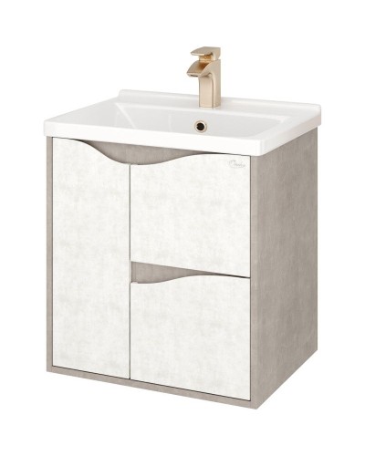 Комплект мебели светлый камень/бетон крем 60 см Onika Брендон 106138 + 1WH302421 + 206084