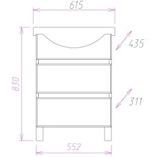 Комплект мебели белый матовый/коричневый матовый 61,5 см Onika Элита 106122 + 1.3120.3.S00.11B.0 + 206024