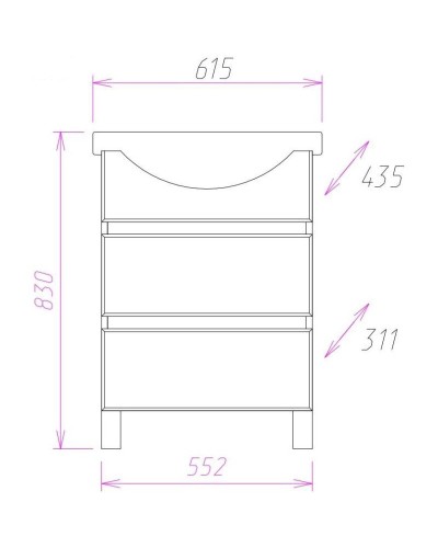 Комплект мебели белый матовый/коричневый матовый 61,5 см Onika Элита 106122 + 1.3120.3.S00.11B.0 + 206024