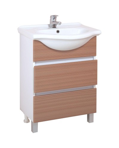 Комплект мебели белый матовый/коричневый матовый 61,5 см Onika Элита 106122 + 1.3120.3.S00.11B.0 + 206024