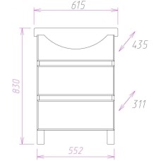 Комплект мебели белый матовый/оливковый матовый 61,5 см Onika Элита 106121 + 1.3120.3.S00.11B.0 + 206022