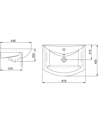 Комплект мебели белый глянец 61,5 см Onika Элита 106120 + 1.3120.3.S00.11B.0 + 206020