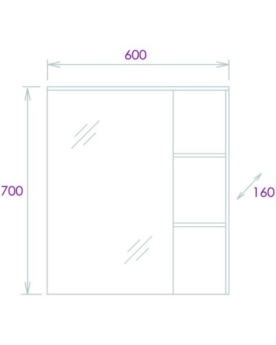 Комплект мебели дуб галифакс 61 см Onika Легран 106117 + 4640021060773 + 206071