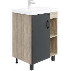 Комплект мебели дуб сонома/серый матовый 61 см Onika Тимбер 106116 + 4640021060773 + 206070