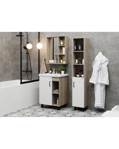 Комплект мебели дуб сонома/белый матовый 61 см Onika Тимбер 106115 + 4640021060773 + 206070