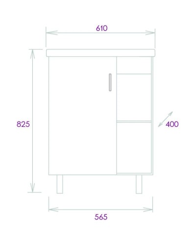 Комплект мебели дуб сонома/белый матовый 61 см Onika Тимбер 106115 + 4640021060773 + 206070