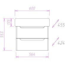 Комплект мебели белый глянец 60,5 см Onika Неаполь 106104 + 4640021061152 + 206064