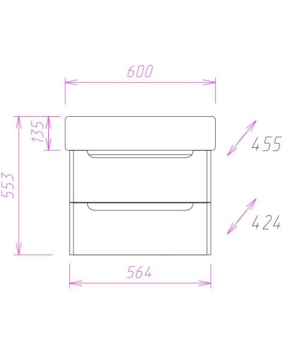 Комплект мебели белый глянец 60,5 см Onika Неаполь 106104 + 4640021061152 + 206064