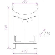 Комплект мебели белый глянец 50,3 см Onika Неаполь 105002 + 1WH110256 + 205003