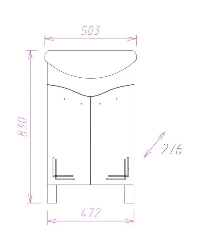 Комплект мебели белый глянец 50,3 см Onika Неаполь 105002 + 1WH110256 + 205004