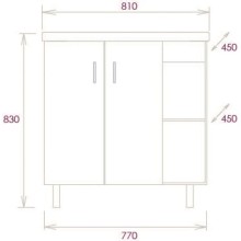 Комплект мебели дуб сонома/белый матовый 80 см Onika Тимбер 108052 + UM-COM80/1 + 208091