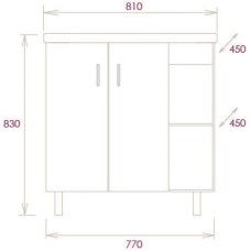 Комплект мебели дуб сонома/белый матовый 80 см Onika Тимбер 108052 + UM-COM80/1 + 208091