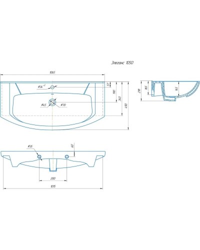 Комплект мебели белый глянец 106,5 см Onika Флорена 110504 + 4620008197388 + 210502