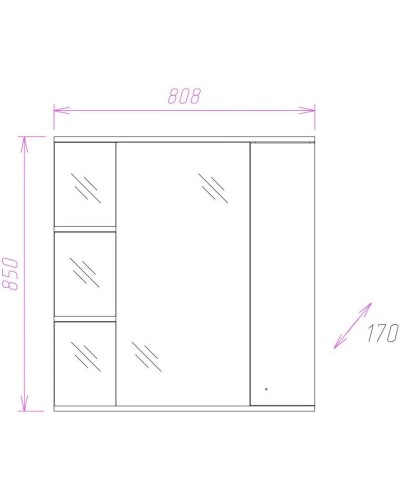 Комплект мебели белый глянец 83 см Onika Эльбрус 108201 + 1WH110225 + 208021