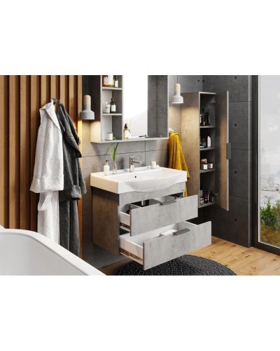 Комплект мебели бетон чикаго 80 см Onika Девис 108048 + 1WH302422 + 208093