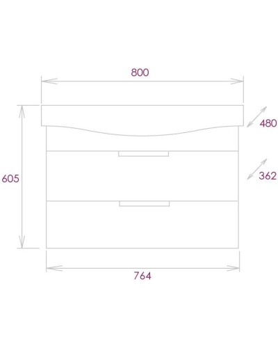 Комплект мебели бетон чикаго 80 см Onika Девис 108048 + 1WH302422 + 208093