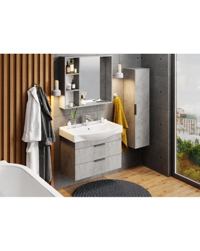 Комплект мебели бетон чикаго 80 см Onika Девис 108048 + 1WH302422 + 208093