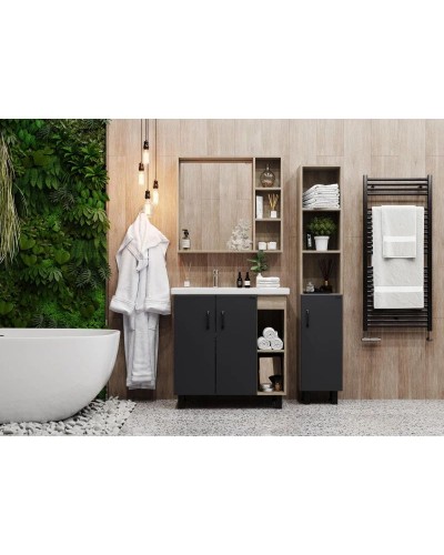 Комплект мебели дуб сонома/серый матовый 81 см Onika Тимбер 108046 + 4640021065198 + 208091