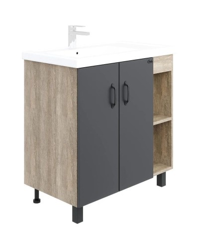 Комплект мебели дуб сонома/серый матовый 81 см Onika Тимбер 108046 + 4640021065198 + 208091