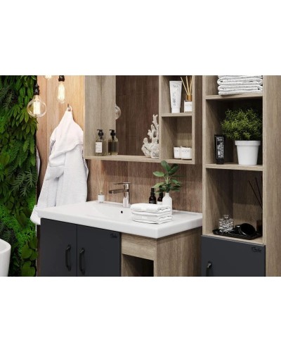 Комплект мебели дуб сонома/серый матовый 81 см Onika Тимбер 108046 + 4640021065198 + 208091